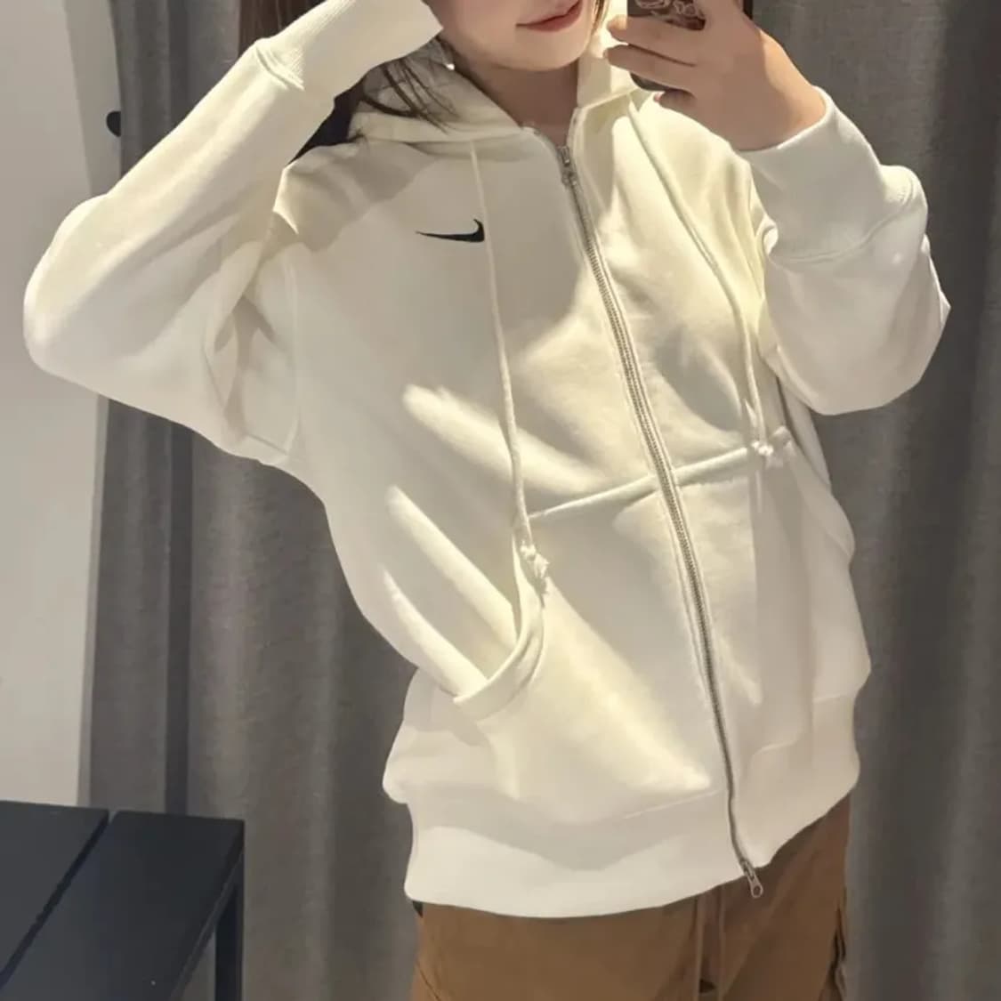 나이키 Nike 스우시 화이트 투웨이 후드집업 상품이미지6