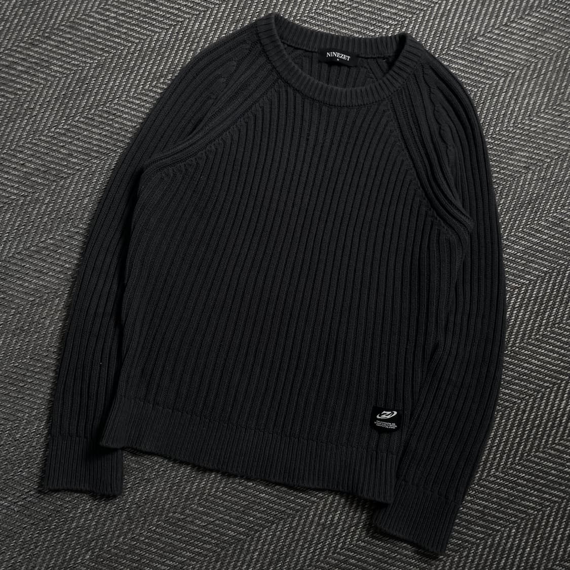 나인제트 케이블 헤비코튼 크루넥 머슬 니트y 4593 상품이미지1