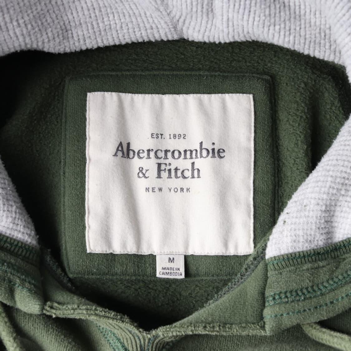 아베크롬비 NY 92 아치로고 빈티지 그린 후드티 M 상품이미지6