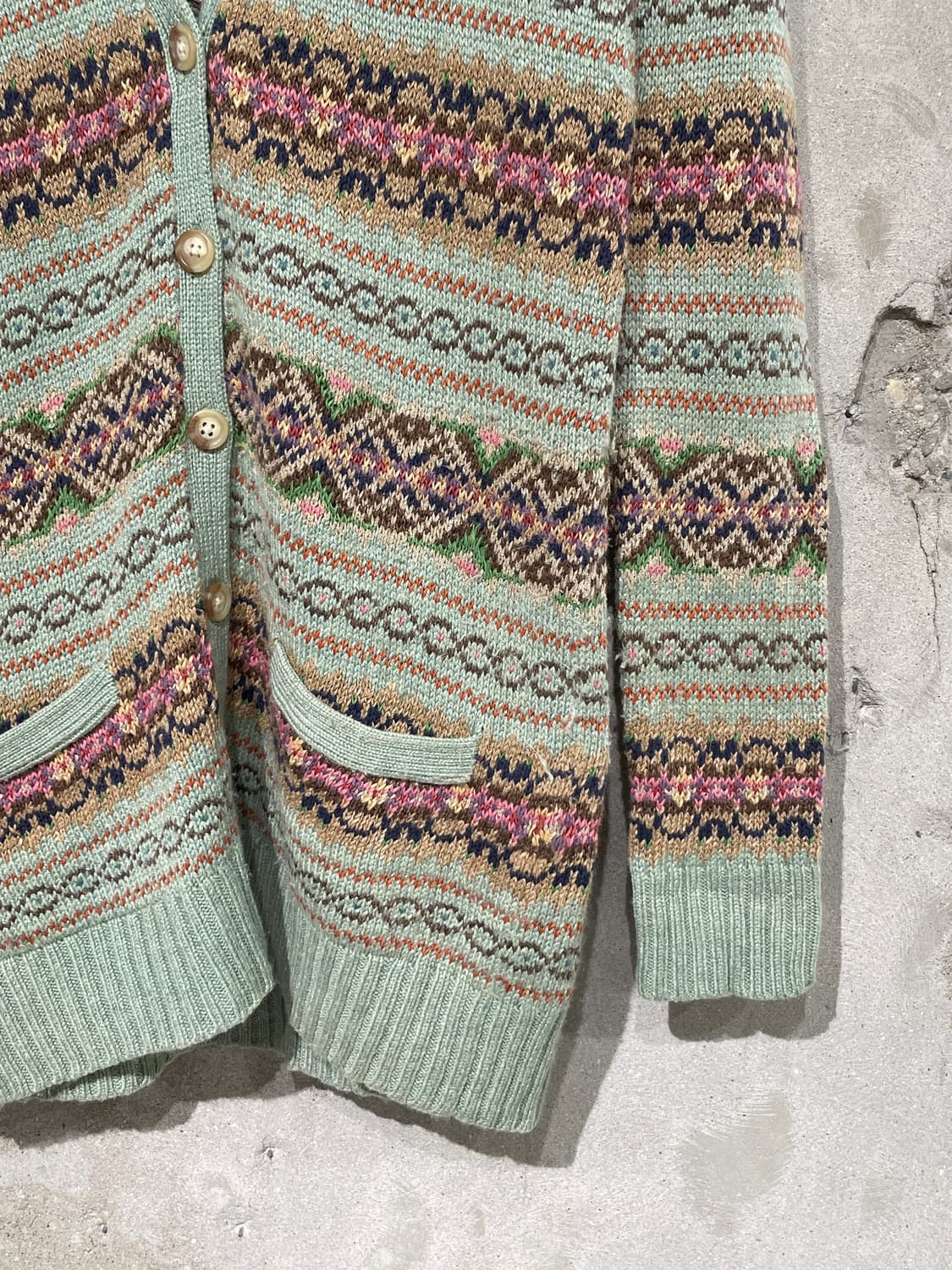 랄프 로렌 피스타치오 페어아일 니트 롱 가디건 상품이미지5