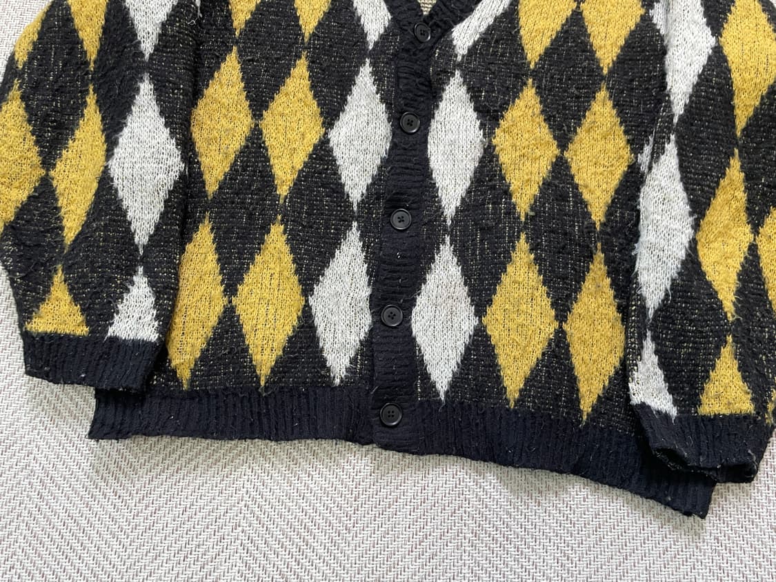 빈티지 모헤어 아가일패턴 가디건  J03907 상품이미지2