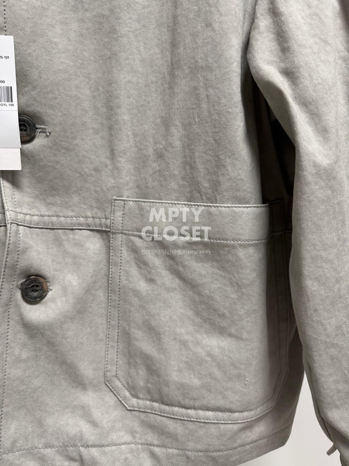 [105] 커스텀멜로우 25ss 워크자켓 그레이 코튼 상품이미지5