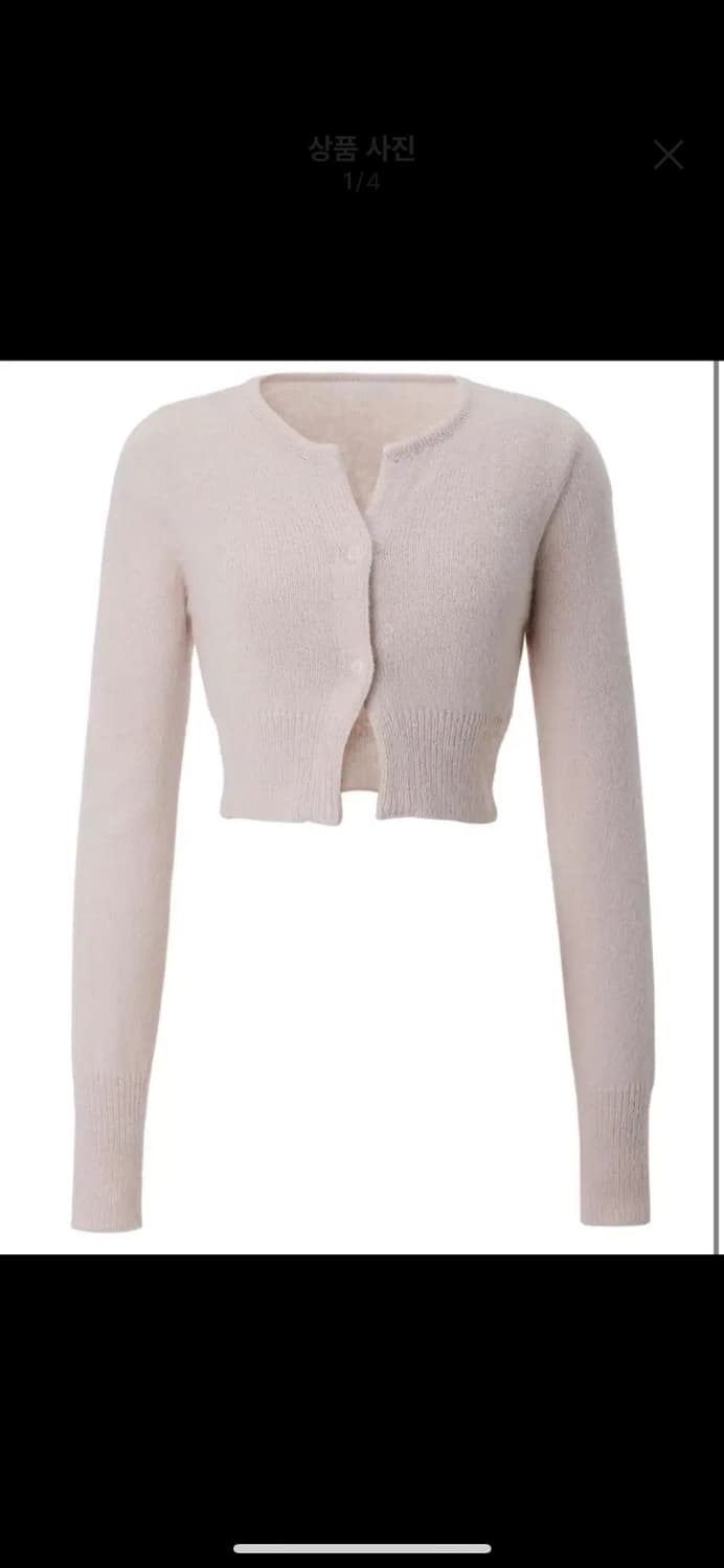 쓰리타임즈 모헤어 크롭 가디건 핑크 상품이미지1