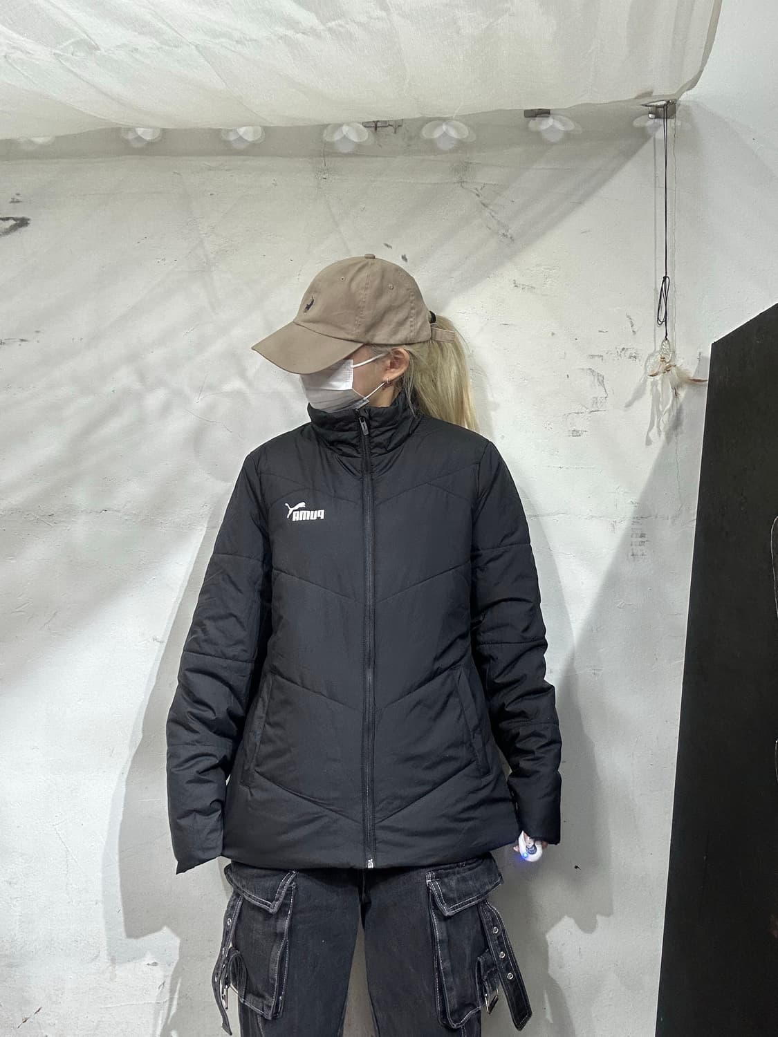 푸마 블랙 오버핏 패딩 점퍼 잠바 XL 상품이미지2