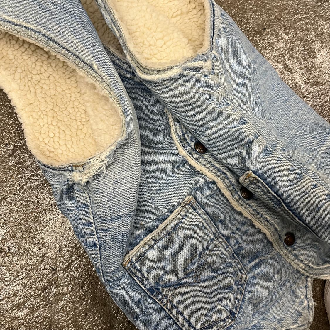 80s Levis 데님 쉐르파 베스트 (95) 상품이미지3