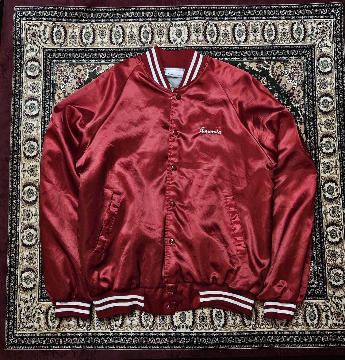 🧥 Hartwell Sports 새틴 바시티 자켓 (레드) – 90s 상품이미지1