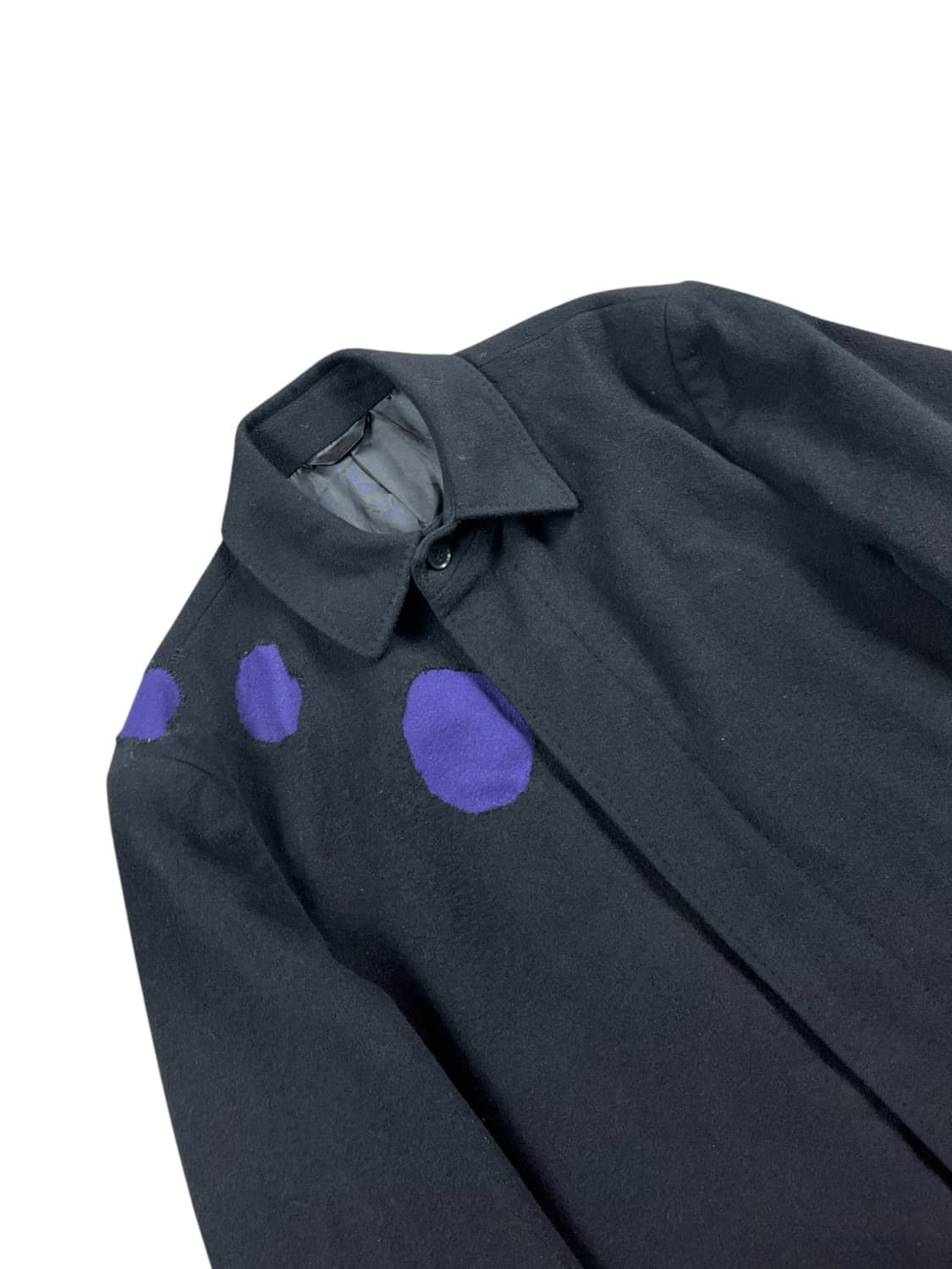 Vintage 보라색 도트 포인트 하프 코트 상품이미지2