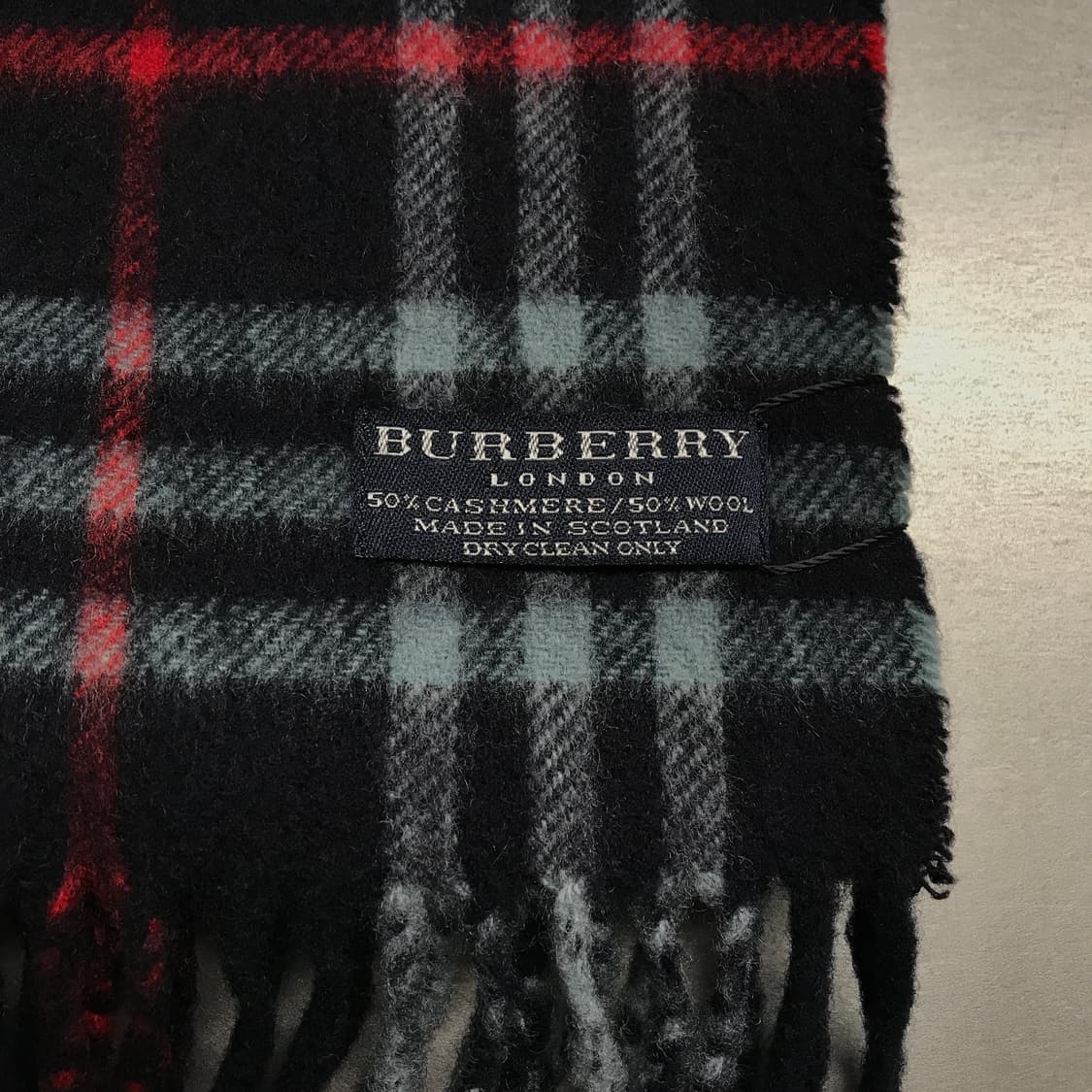 버버리 정품 캐시미어/울 머플러 네이비 상품이미지4