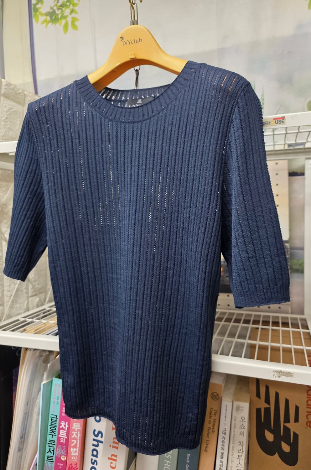 랑방 여성 반팔니트 90 리브 라운드넥 여름니트반팔티 WM78 상품이미지2