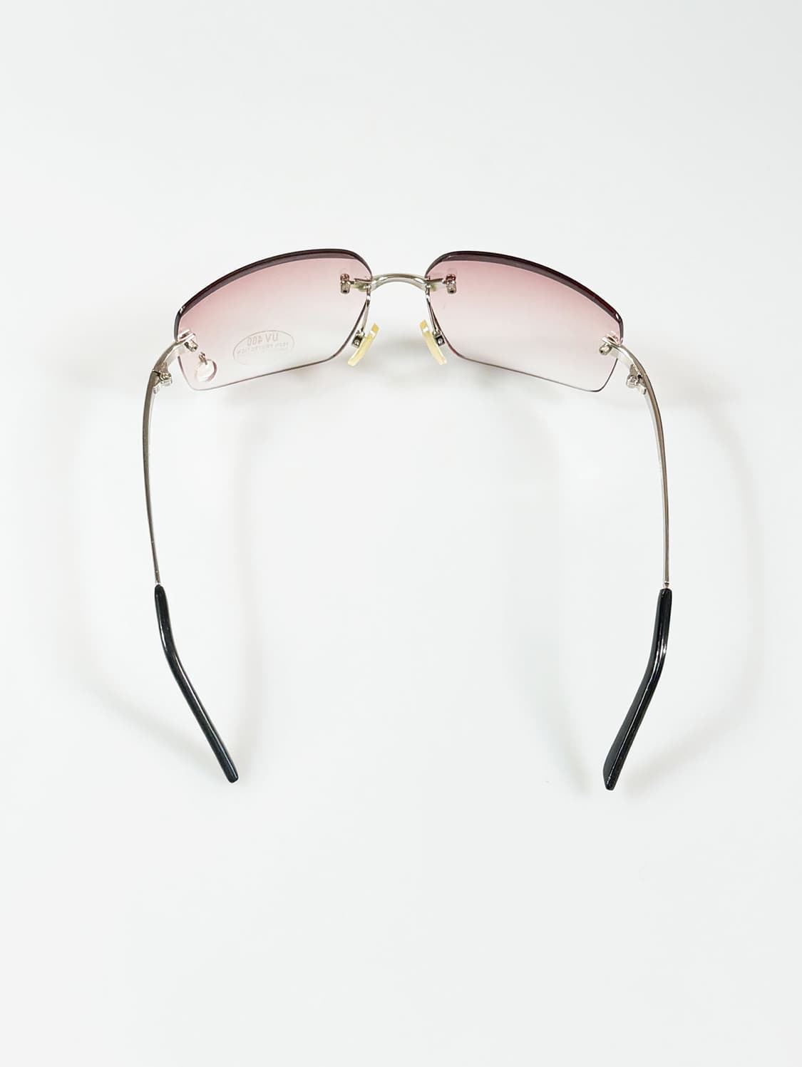 90s UVIR 무테 스퀘어 핑크 그라디언트 틴트 빈티지 선글라스 상품이미지6