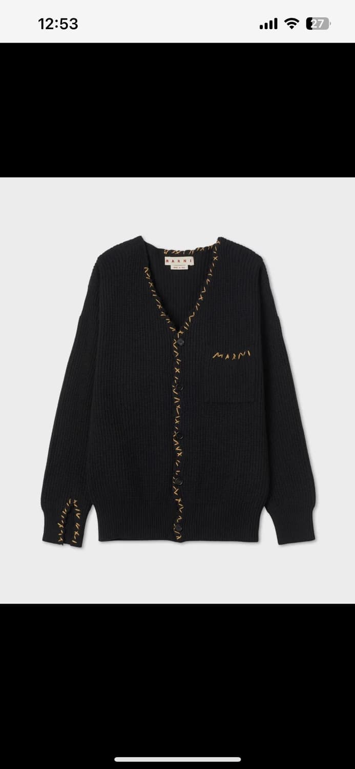 마르니 블랙 스티치 가디건 48사이즈 상품이미지1