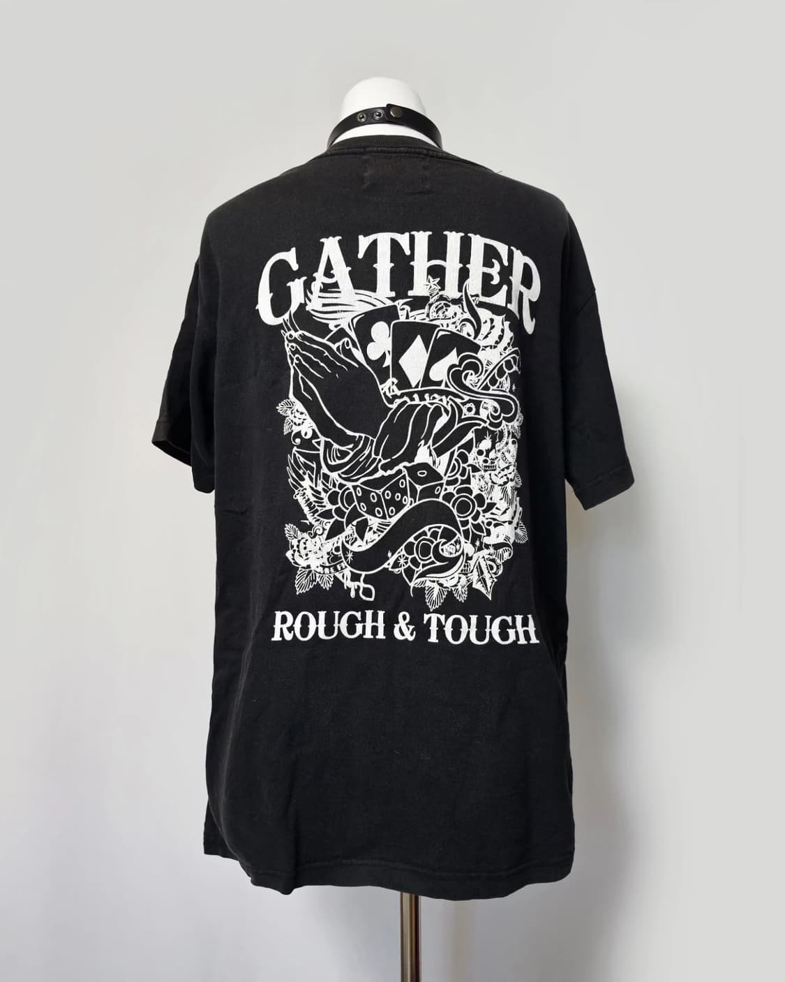 Black big print top 상품이미지2