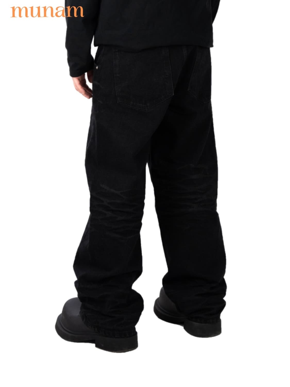 무남 munam 데님 L Embossing wide baggy denim 상품이미지4