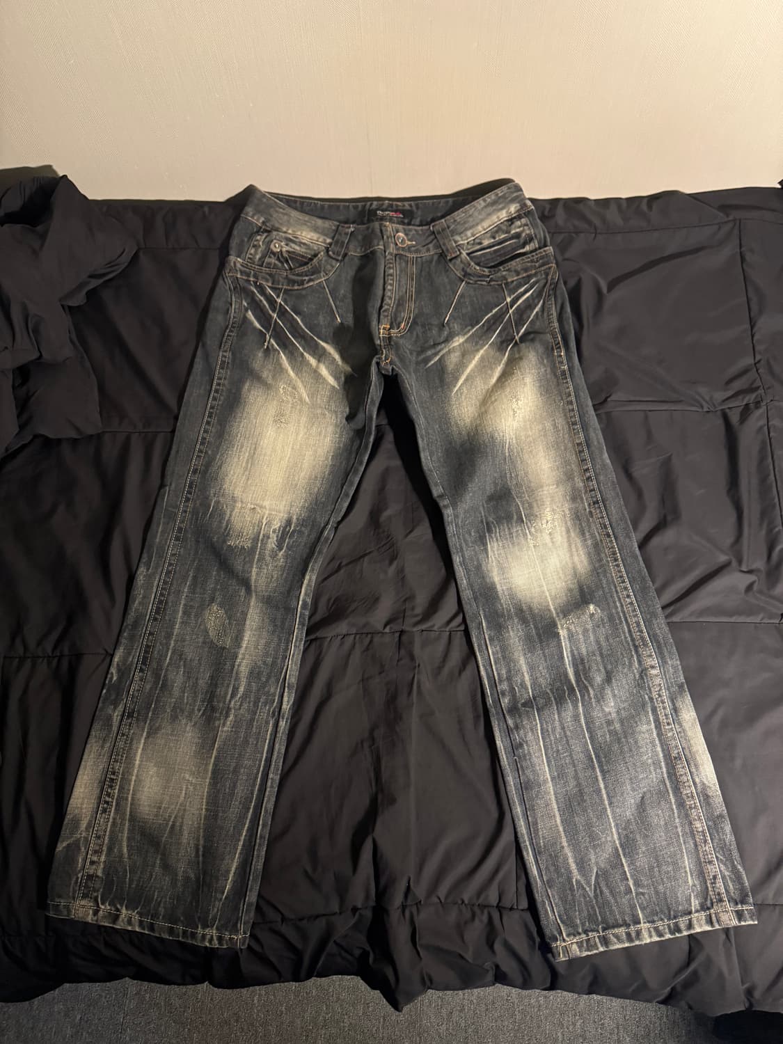 PIETON 스톤 워시드 데님 팬츠 상품이미지1