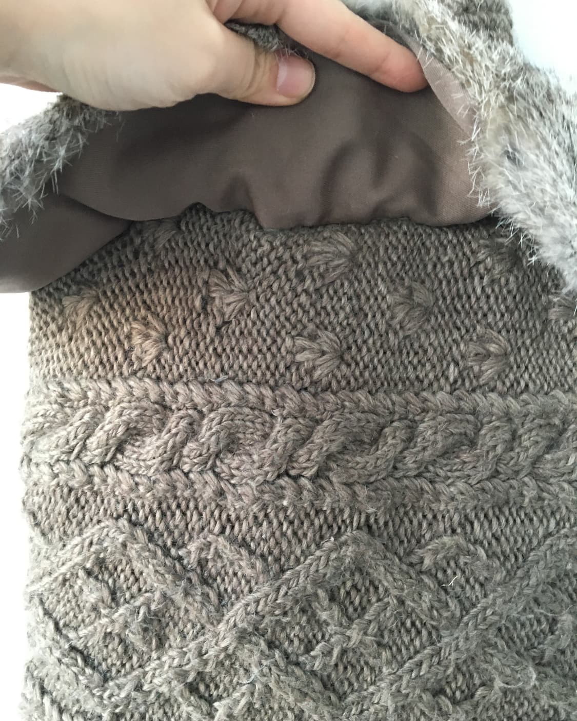  fur trimming knit bag 상품이미지3