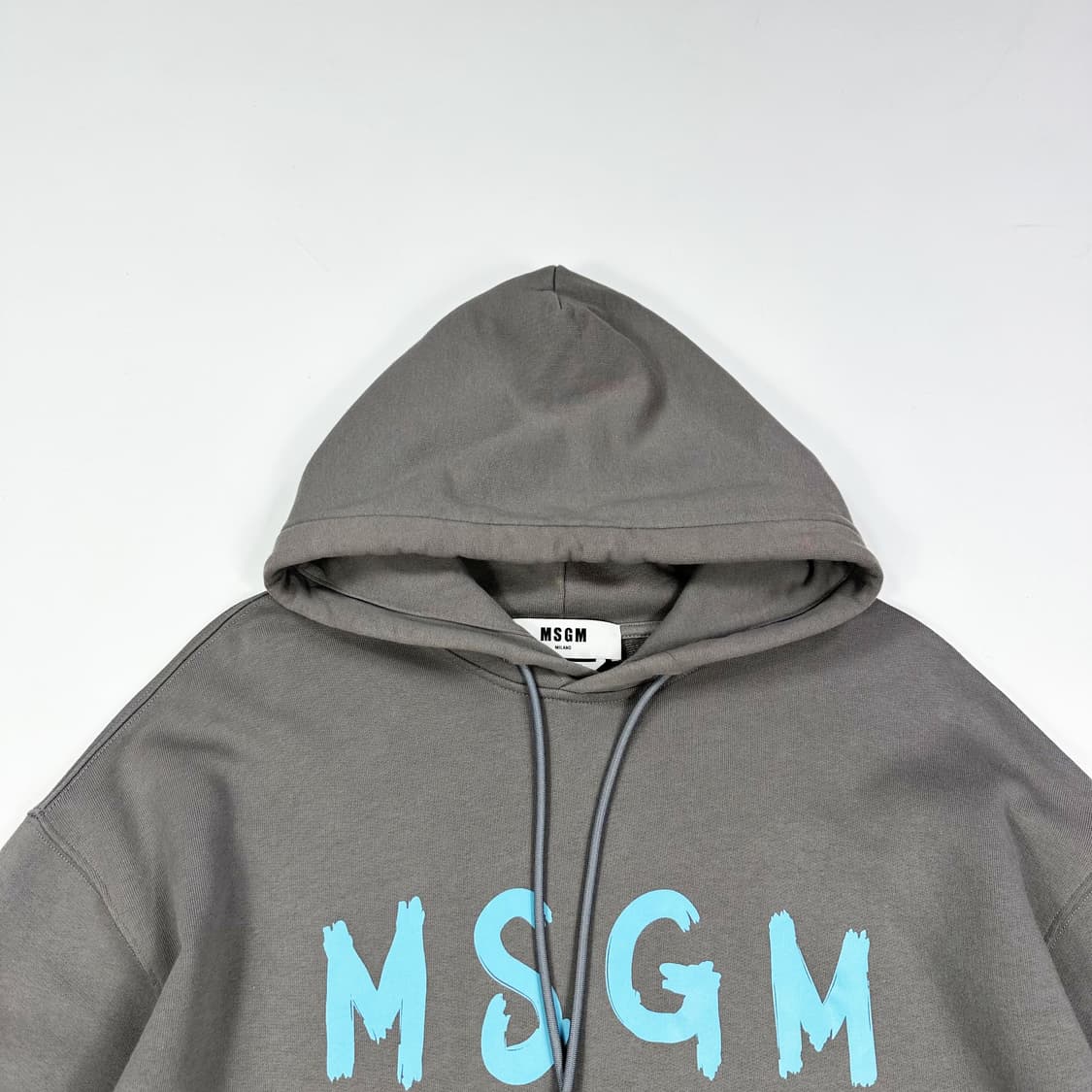 MSGM 밀라노 로고 베이직 후드티 차콜 그레이 L 상품이미지2