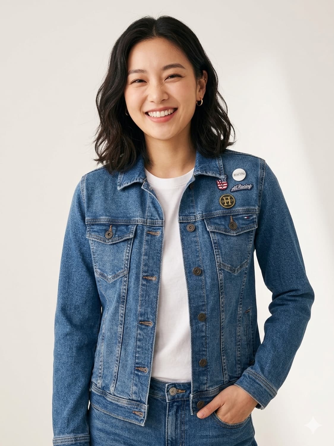 Tommy Hilfiger 패치 자켓 | 유니크 커스텀 디자인 | 크롭핏 상품이미지1