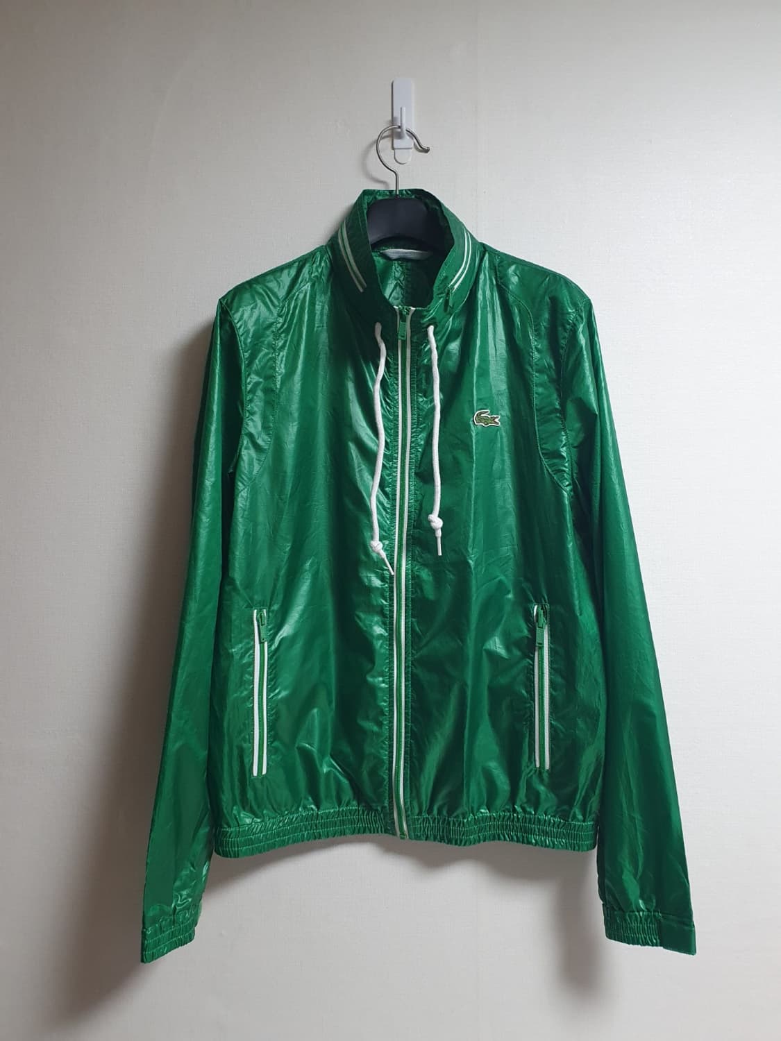 💚🐊 라코스테 글로시 그린 히든후드 바람막이 95 상품이미지1