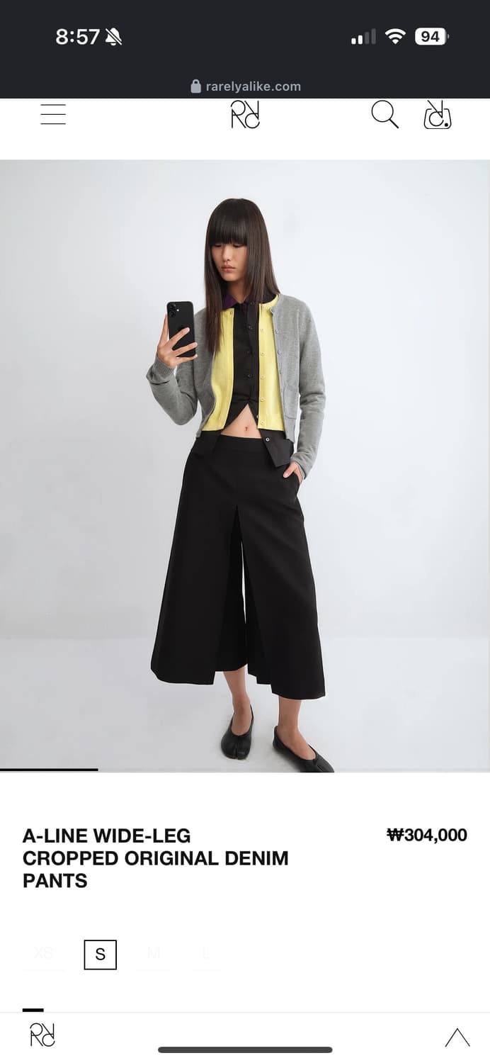 Rerelyalike 리얼얼라이크 A-LINE WIDE-LEG CROPP 상품이미지5