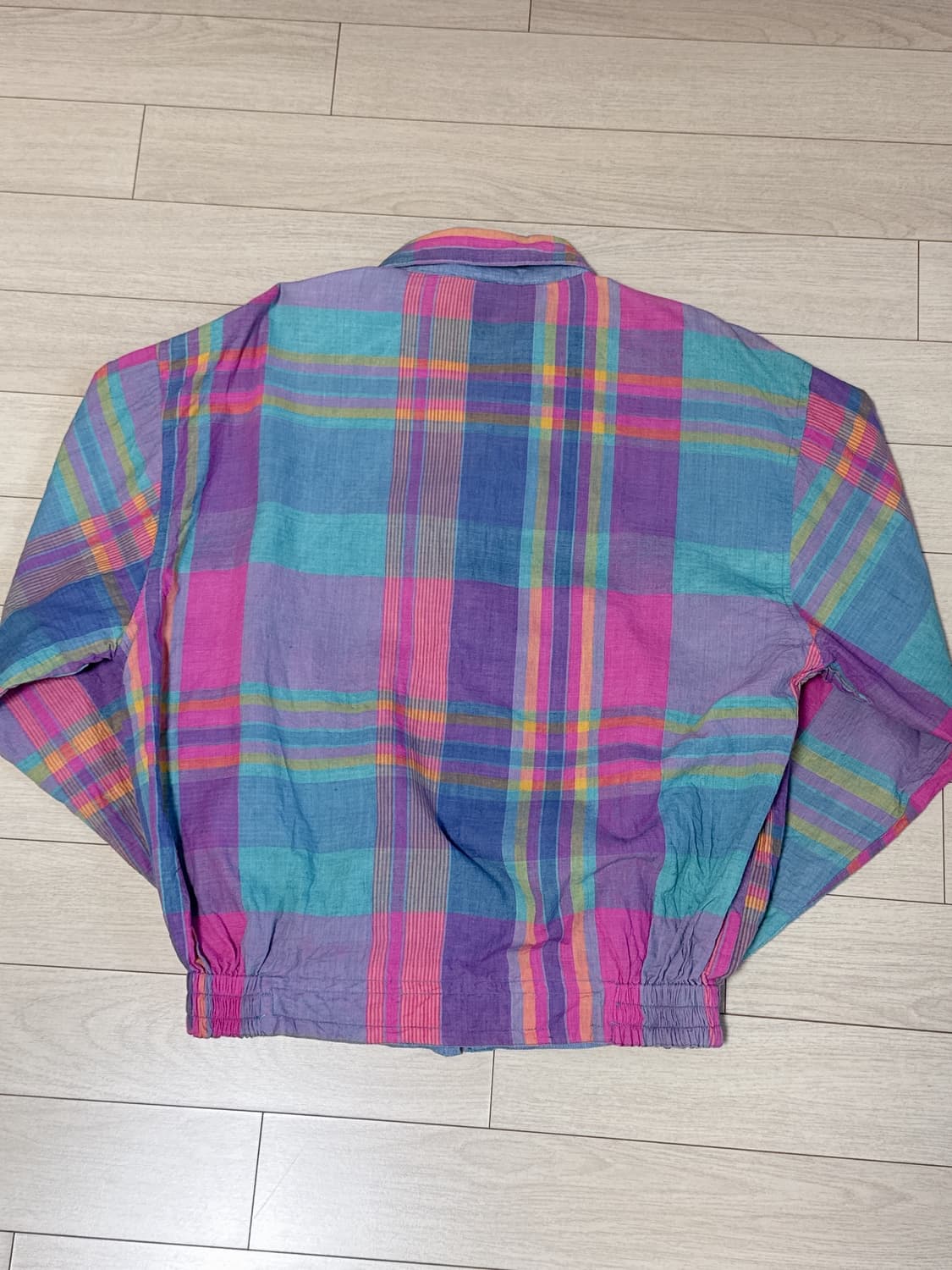 90s 폴로 랄프로렌 체크 블루종(XL) 상품이미지2