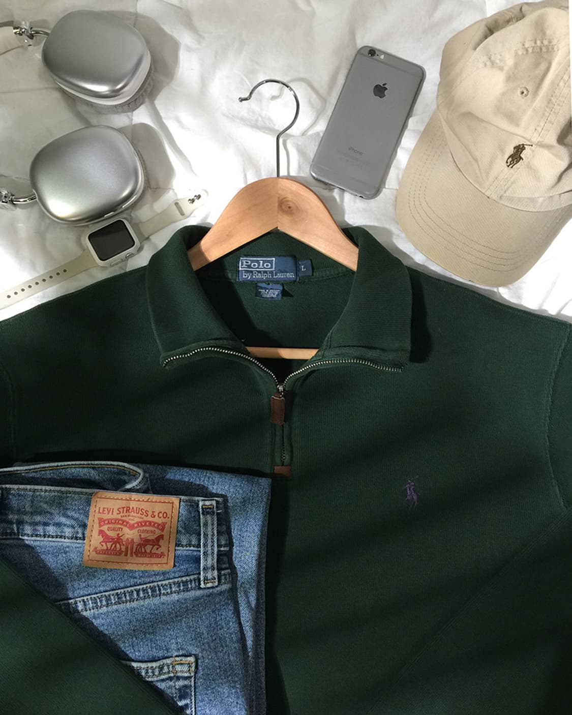 (MAN) 폴로랄프로렌 스웻 반집업 L 상품이미지1