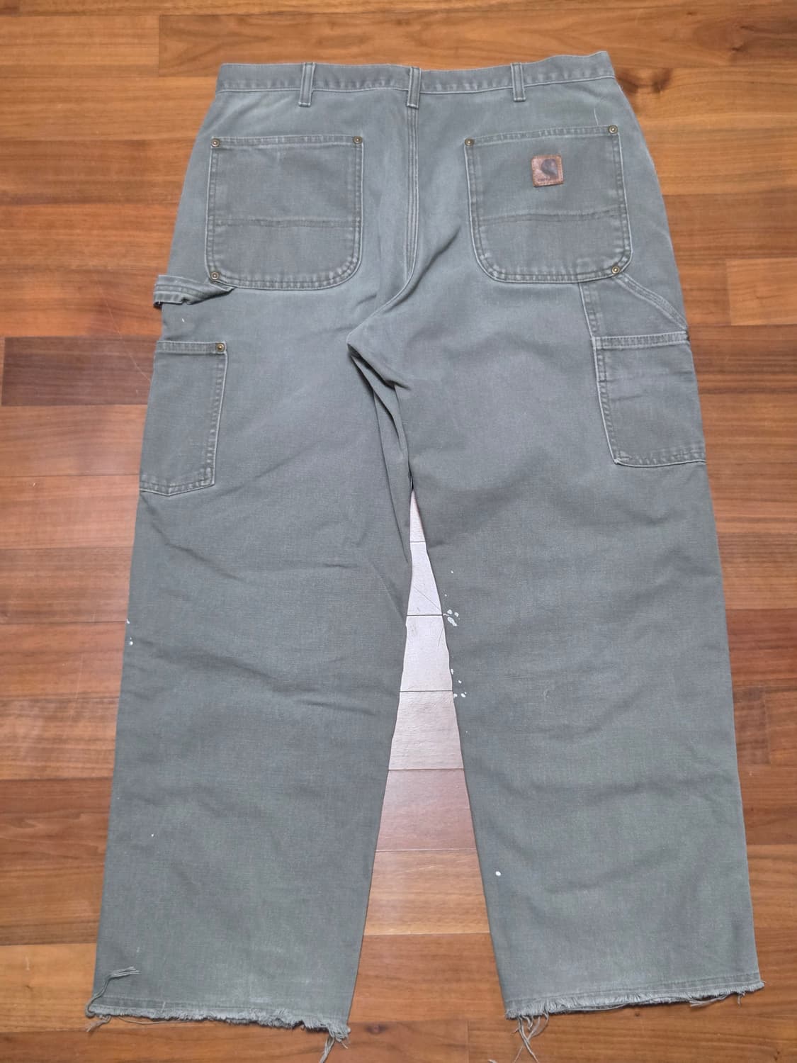 빈티지 페인팅 칼하트 B136 더블니 모스그린 34 x 30 상품이미지6