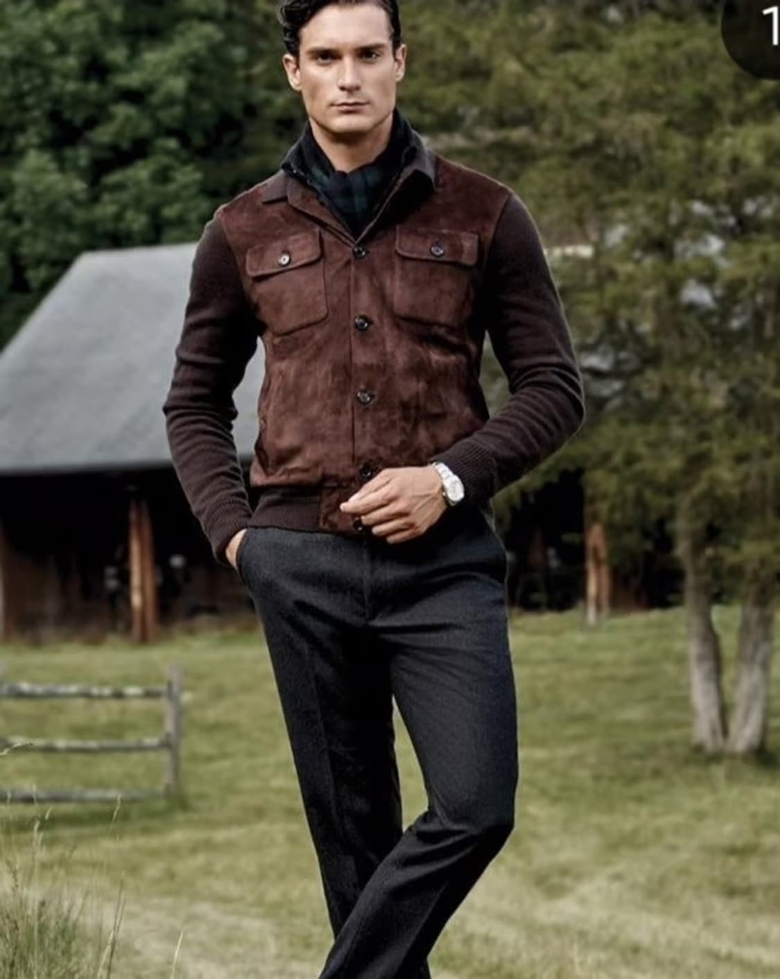 랄프로렌 퍼플라벨 24 F/w 스웨이드 캐시미어 자켓 상품이미지2