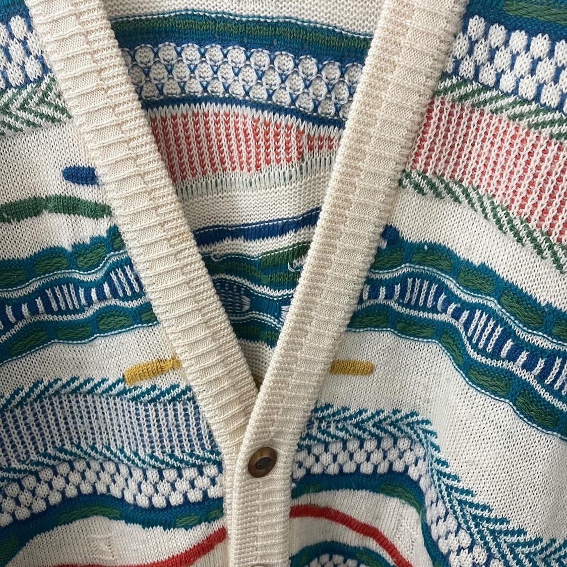 게쿠 아이보리 멀티컬러 케이블 가디건 상품이미지5