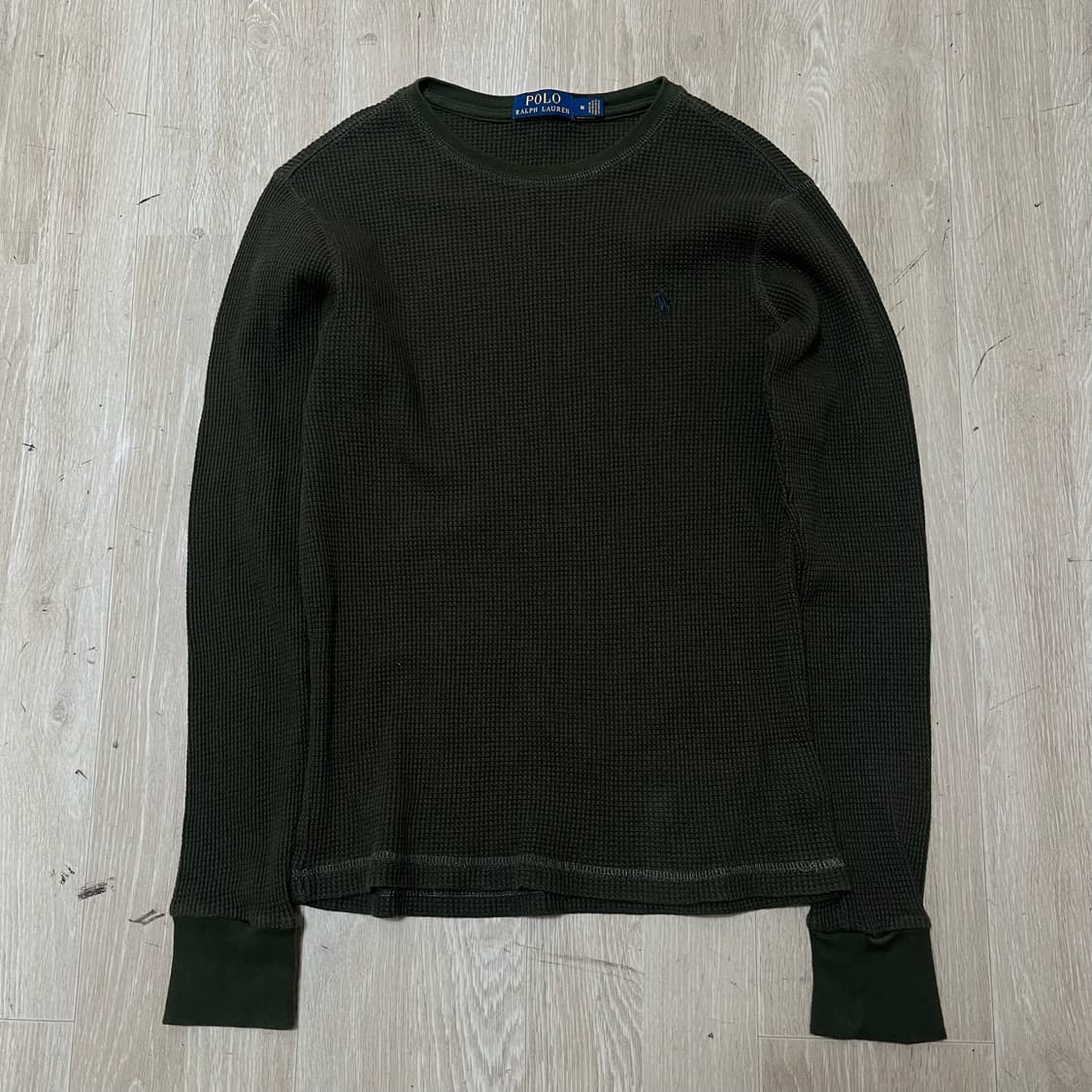 폴로 랄프로렌 여성 스몰포니 로고 와플 니트 [카키] M/95 상품이미지1