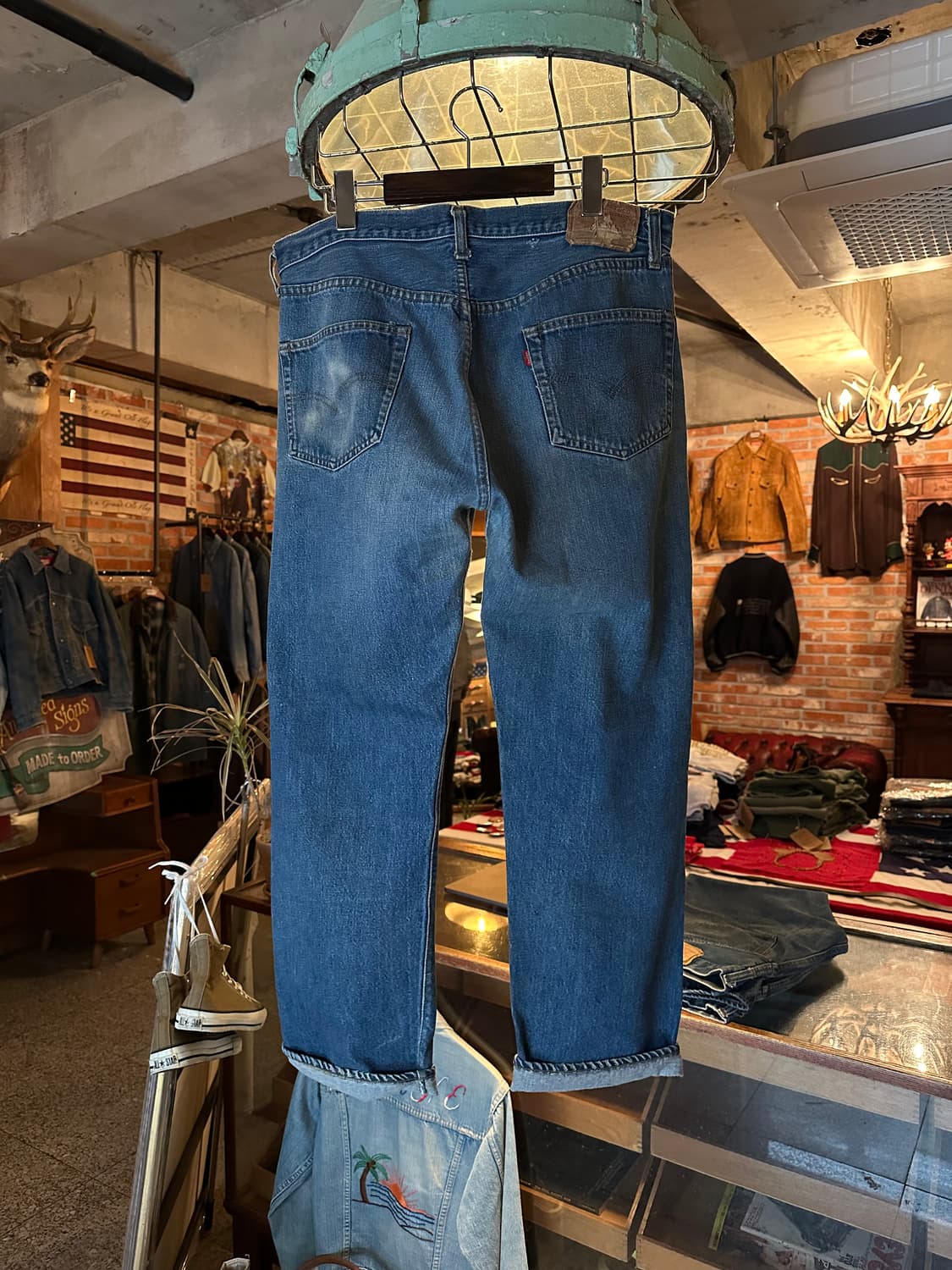 70s USA 빈티지 리바이스 501 66후기 셀비지 데님 팬츠 상품이미지4