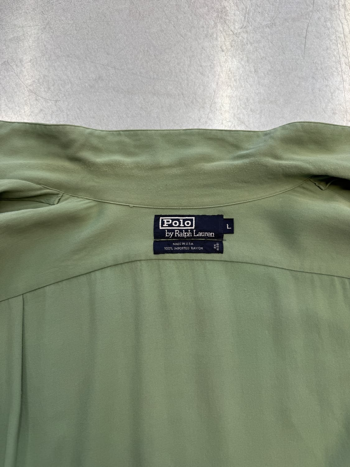 90s 아카이브 폴로 랄프로렌 레이온 셔츠 페일그린 컬러 상품이미지4