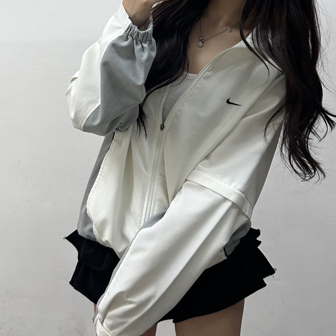 나이키 00s 화이트 올드스쿨 아방핏 윈드브레이커 집업 자켓(100) 상품이미지3