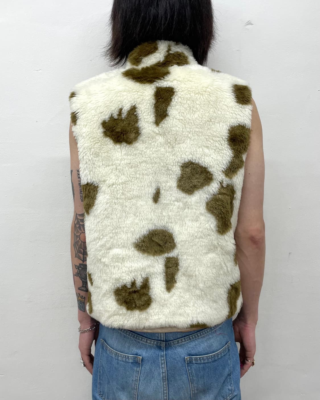 Brown Milk Cow fur vest 상품이미지4