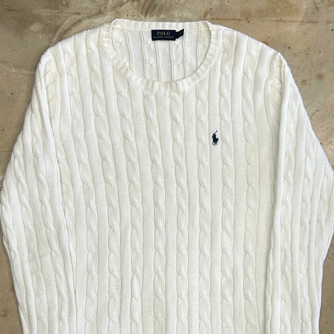L 폴로랄프로렌 화이트 케이블 니트 상품이미지1