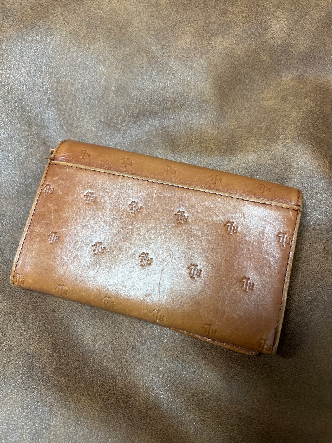 로렌 랄프로렌 여성 빈티지 브라운 레더 중지갑 상품이미지8