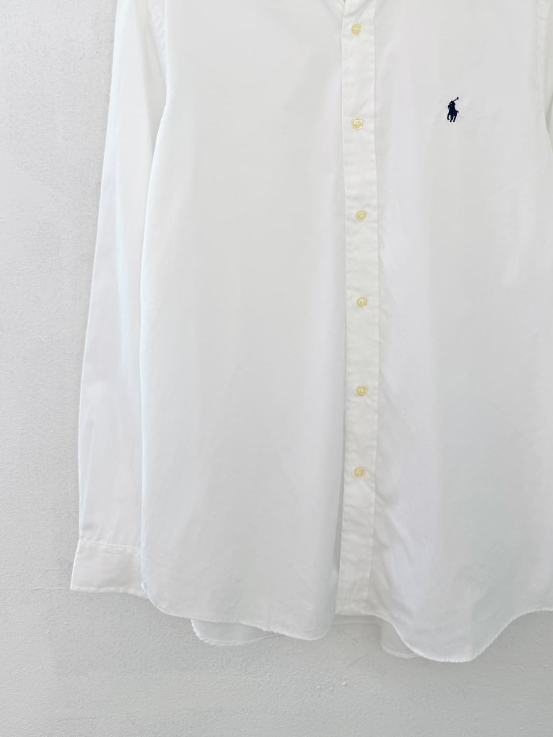 QR 폴로 화이트 린넨 셔츠 상품이미지3