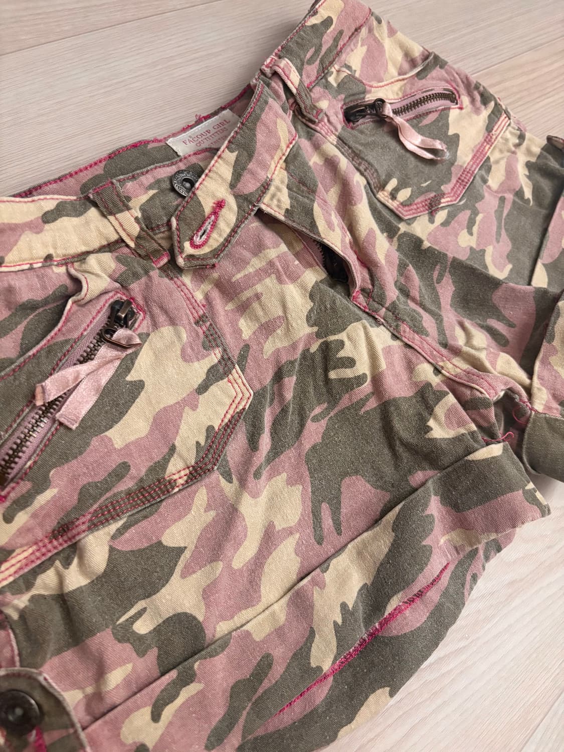 y2k 핑크 밀리터리 갸루 숏팬츠 상품이미지2