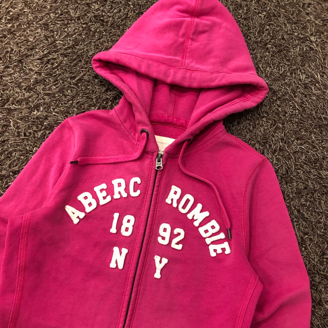 S 아베크롬비 핑크 딱붙 후드집업 상품이미지2