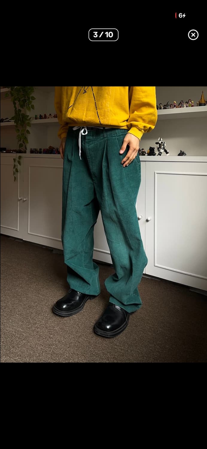 Reed st. James 파인그린 코듀로이 와이드 트라우저 상품이미지3