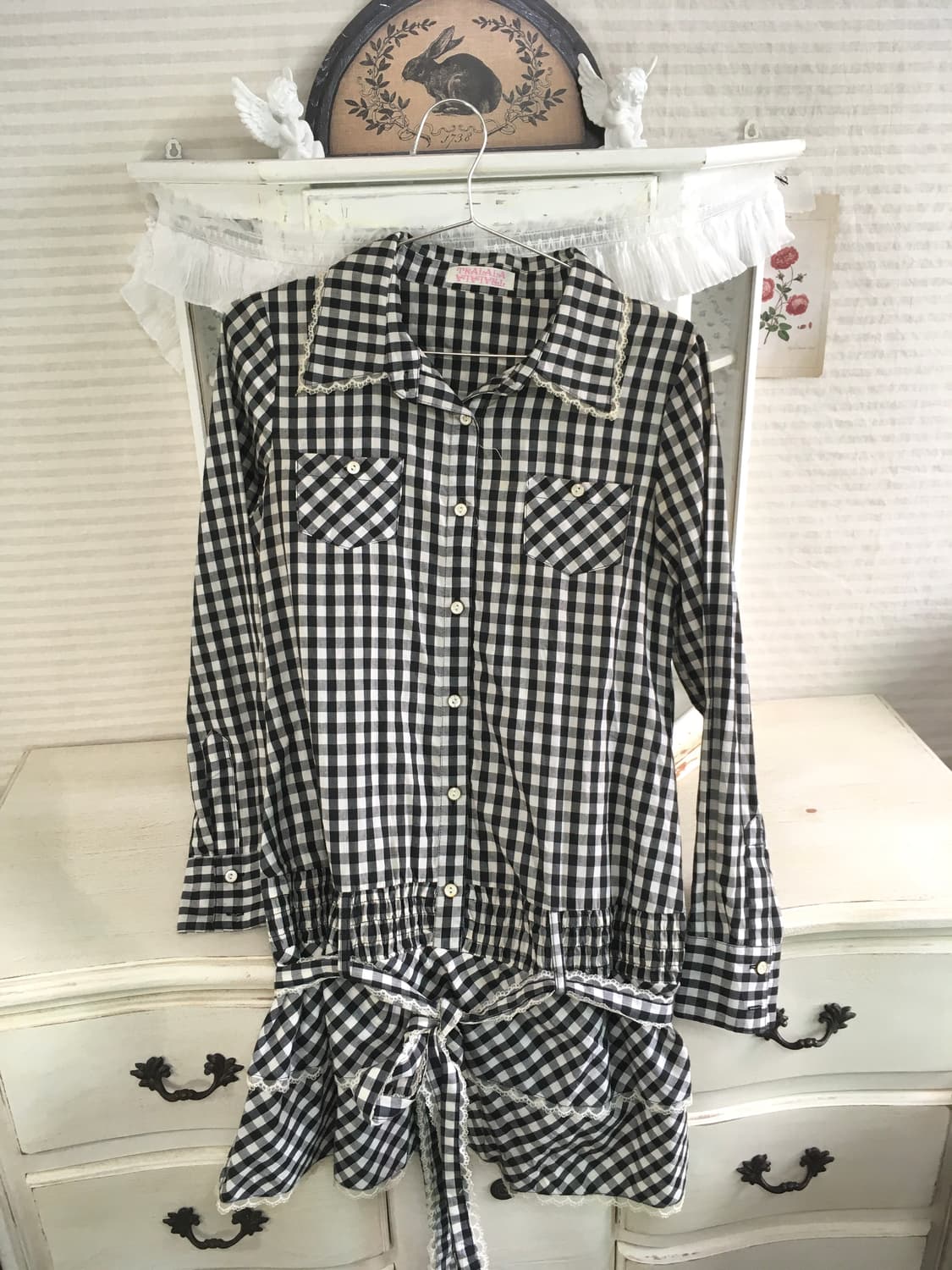 Tralala check frill dress 상품이미지1