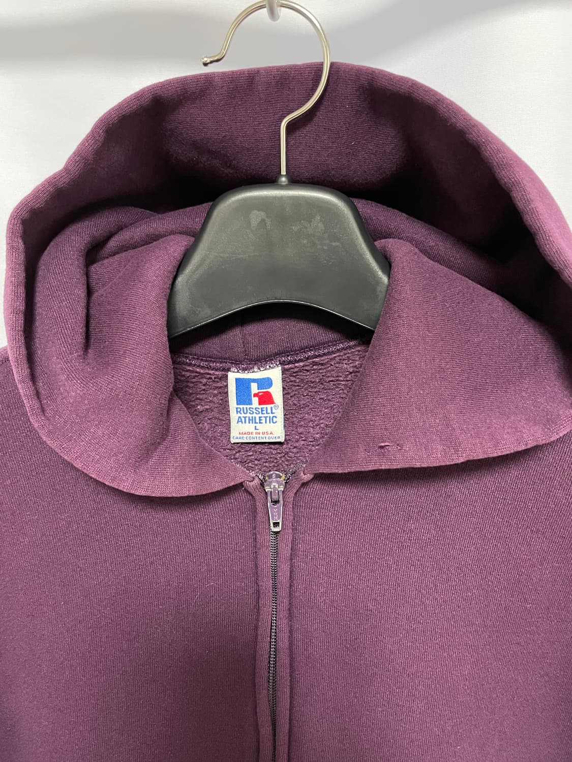 [D.O Vtg] 90s 러셀 50/50 후드 집업 버건디(L) 상품이미지3