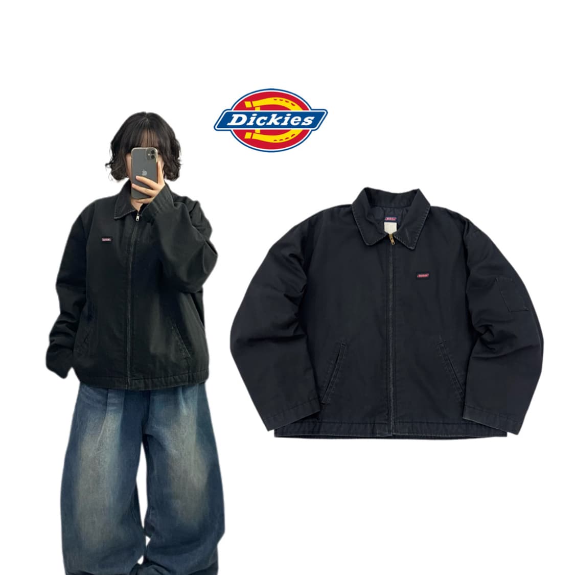 디키즈 00s OG 아이젠하워 워크자켓 블랙 상품이미지1