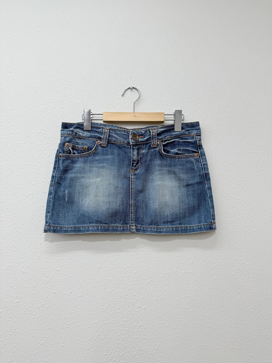 빈티지 ZARA 레터링 로우라이즈 데님 미니 스커트 상품이미지1