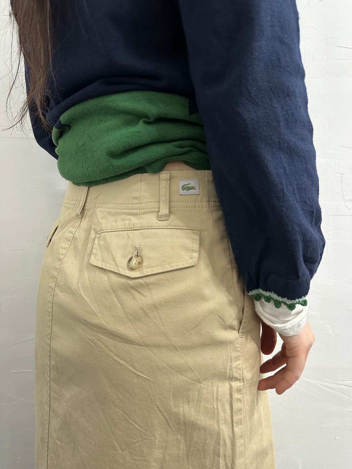 lacoste beige cotton midi skirt 상품이미지4