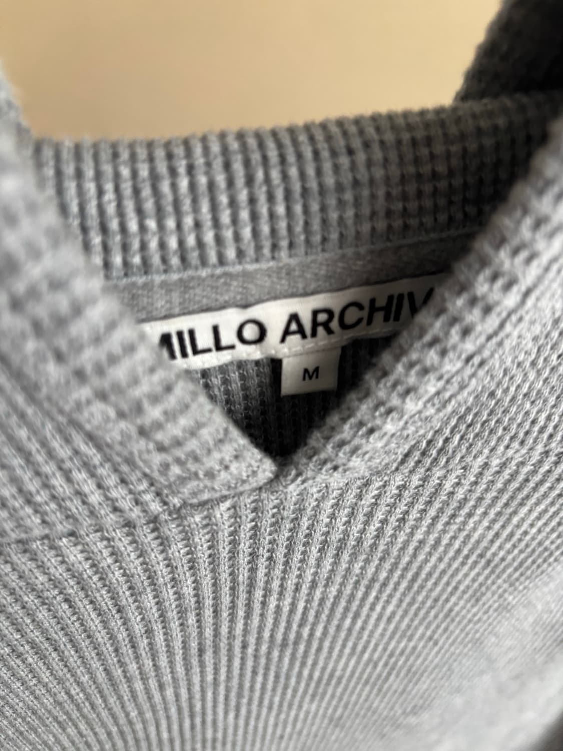 밀로 아카이브 오브젝트 스티치 롱 슬리브 후디 멜란지 그레이m 상품이미지2