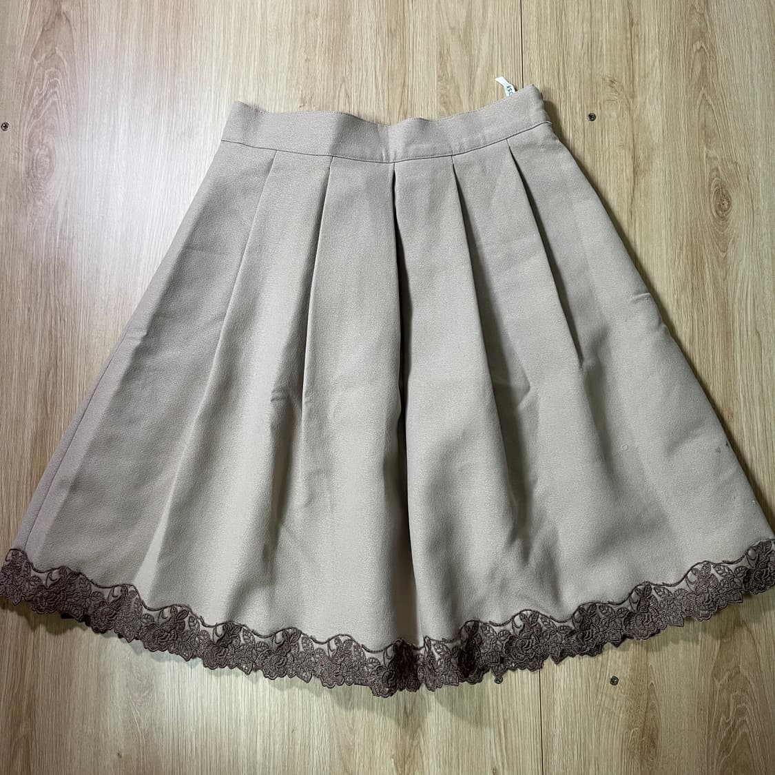 빈티지 | 레스트로즈 핑크 베이지 레이스 미디 스커트 히메갸루 로걀 상품이미지1