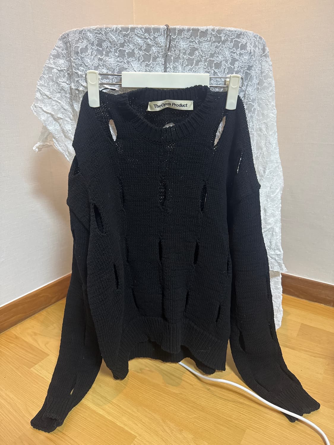 더오픈프로덕트 레더팬츠, 컷아웃니트 상품이미지2