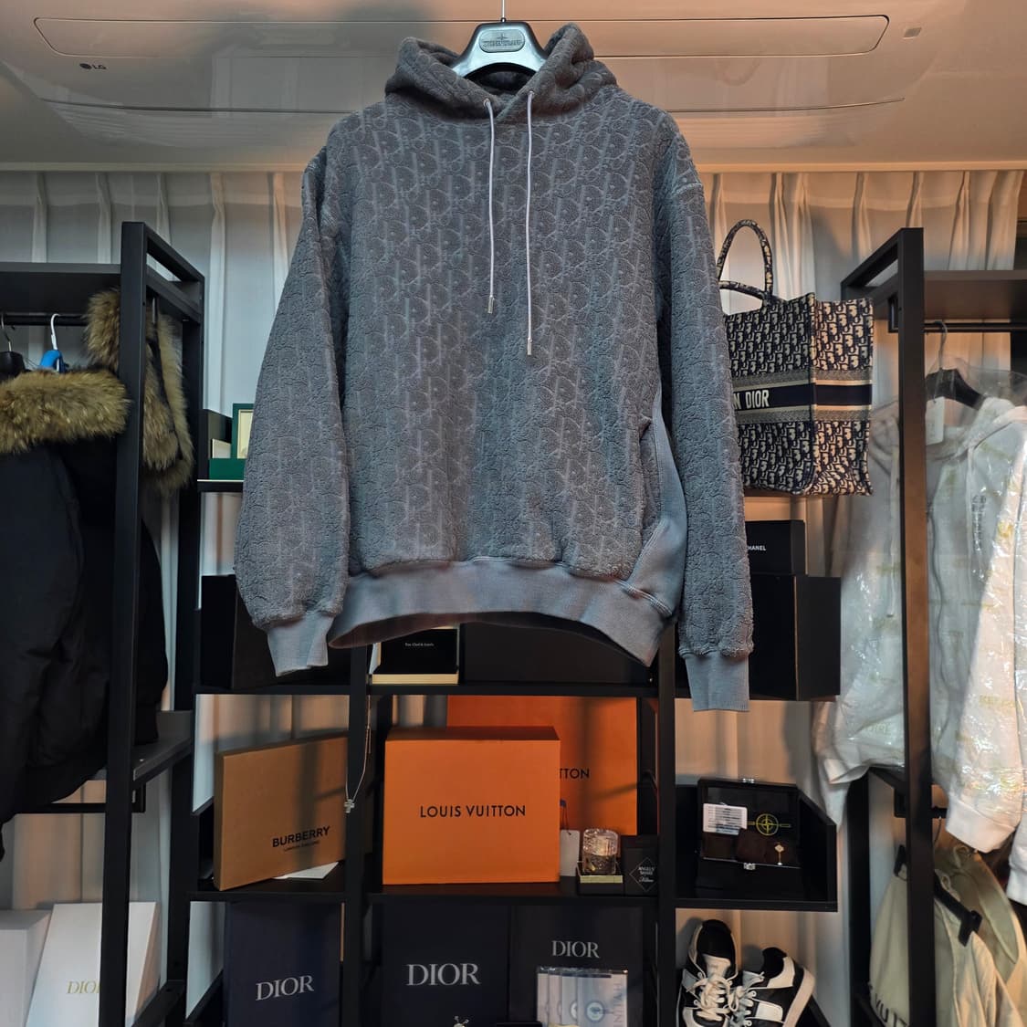 {클로젯}[XL]디올 오블리크 코튼 테리 자카드 후드티 상품이미지1