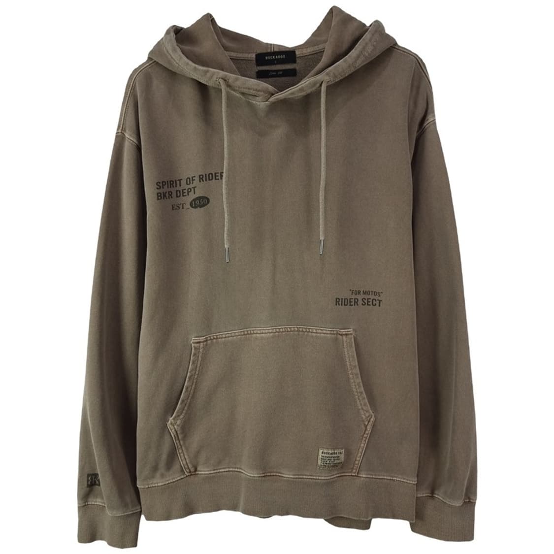 [버커루] 빈티지 워시드 그래픽 프린팅 오버핏 후드티 M18013 상품이미지2