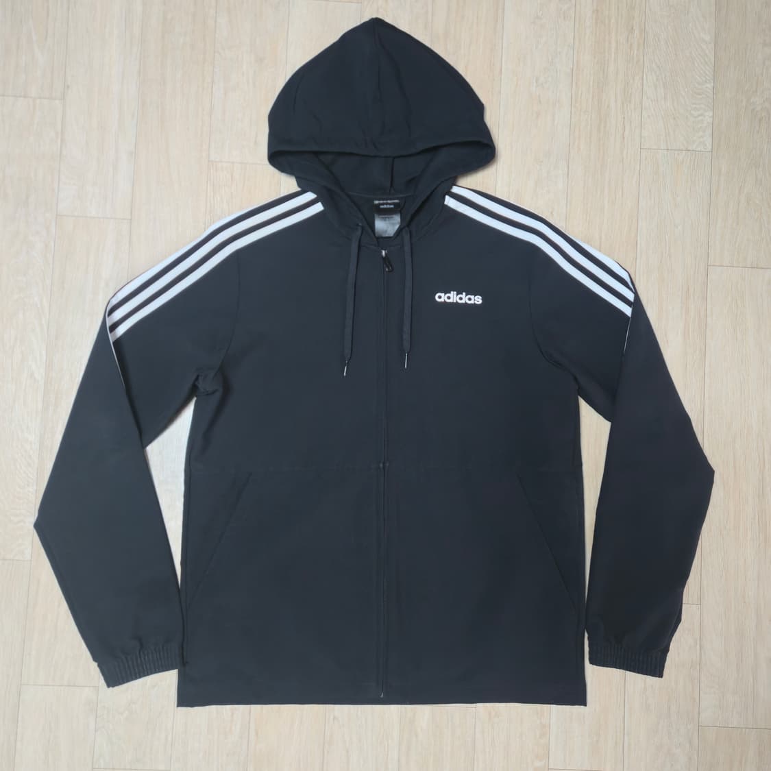 L)아디다스 삼선 WB 블랙 러닝 후드 바람막이 상품이미지3